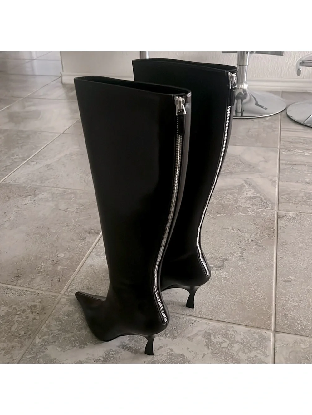 Stella McCartney Elsa Knee-High Heeled Boots in Coffee Brown, NWT, Size 38 $1350